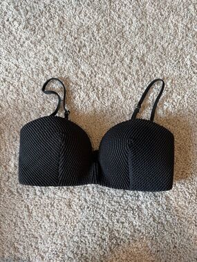 H&M Push-Up Padded Black Ribbed Bikini Top